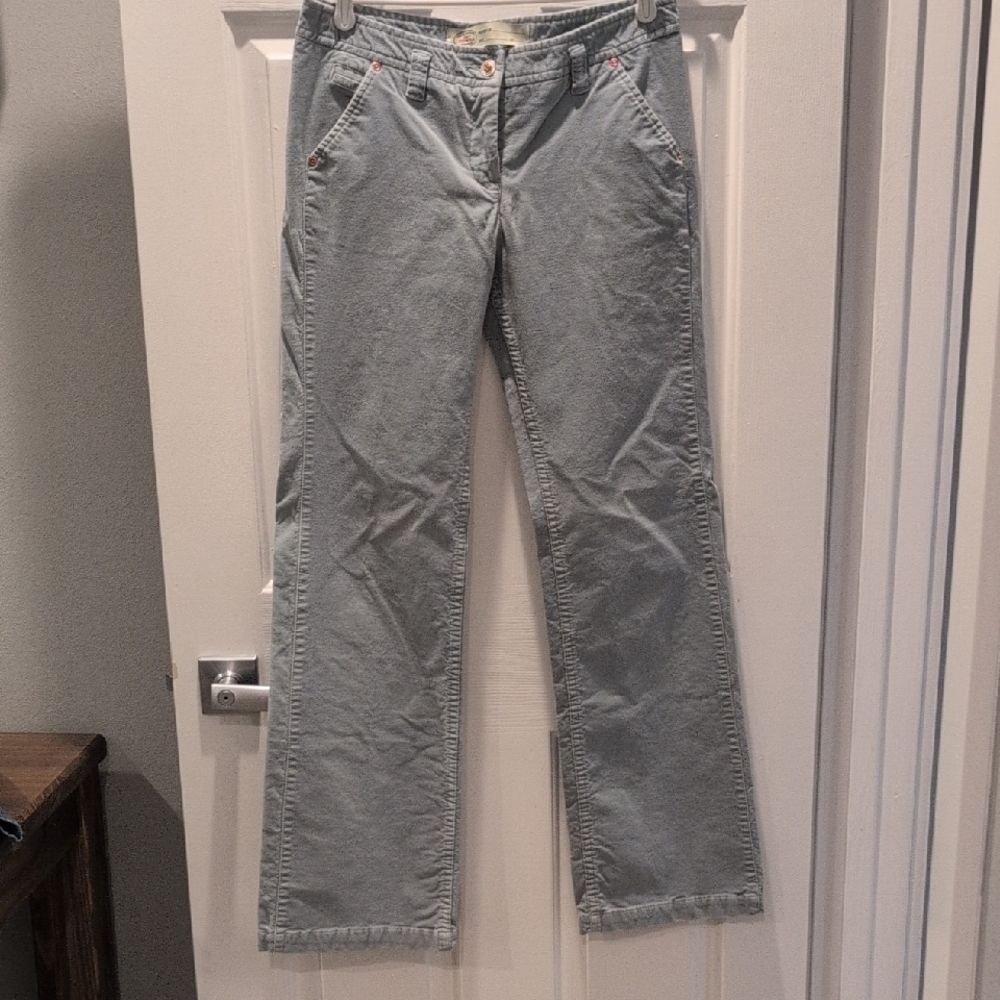Gray Straight Leg Cotton Pants